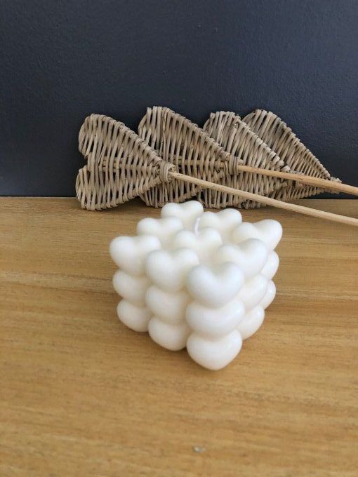Bougie cube cœur 